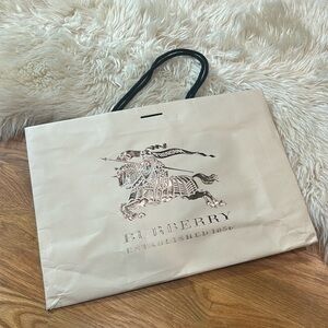 BURBERRY Shopping bag reusable metallic Silver Prorsum light cream shoe